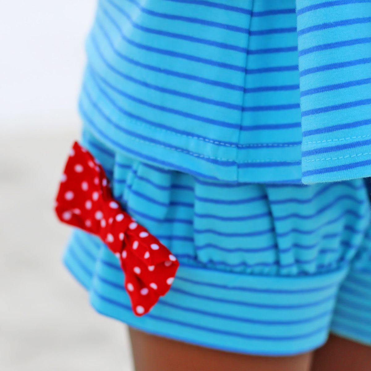 Sea Crab Blue Stripe Knit Short Set