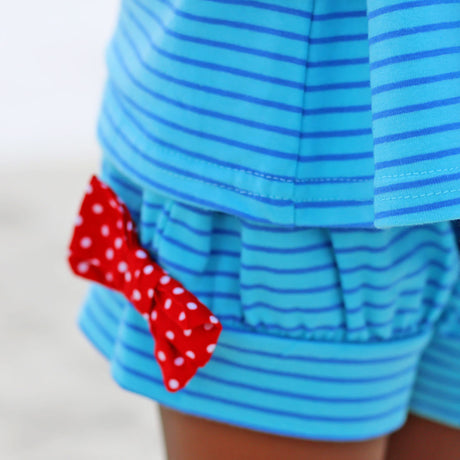 Sea Crab Blue Stripe Knit Short Set