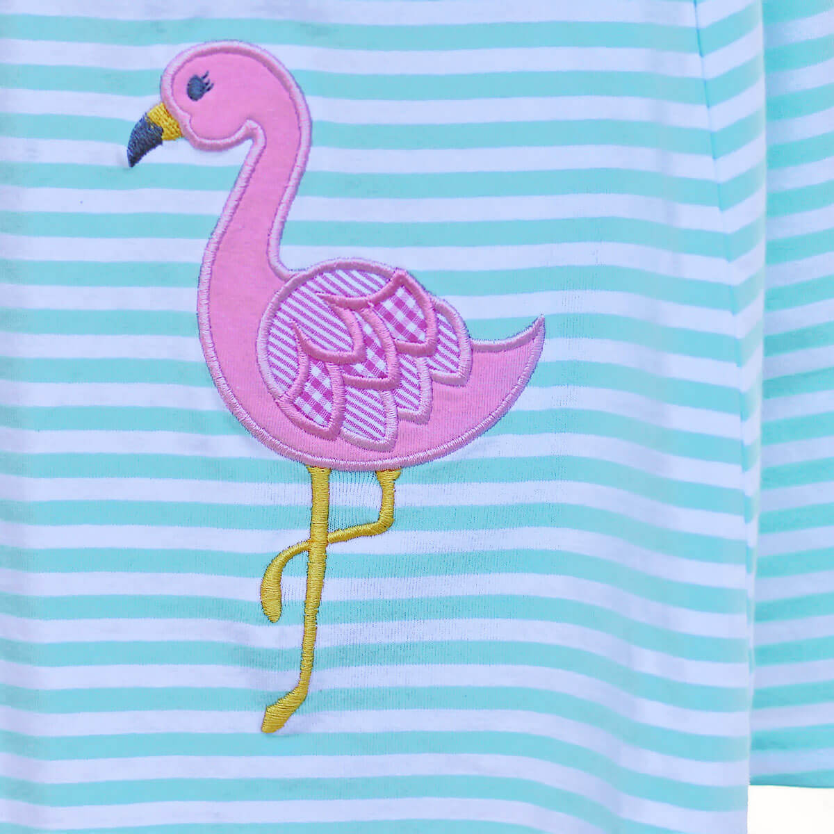 Flamingo Turquoise Stripe Claire Dress