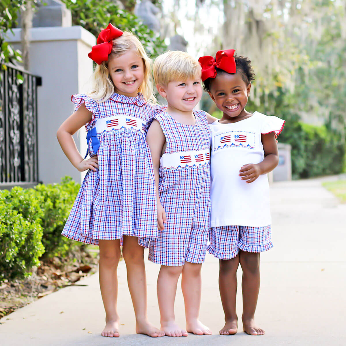 Flag Smocked Beverly Plaid Dress Classic Whimsy