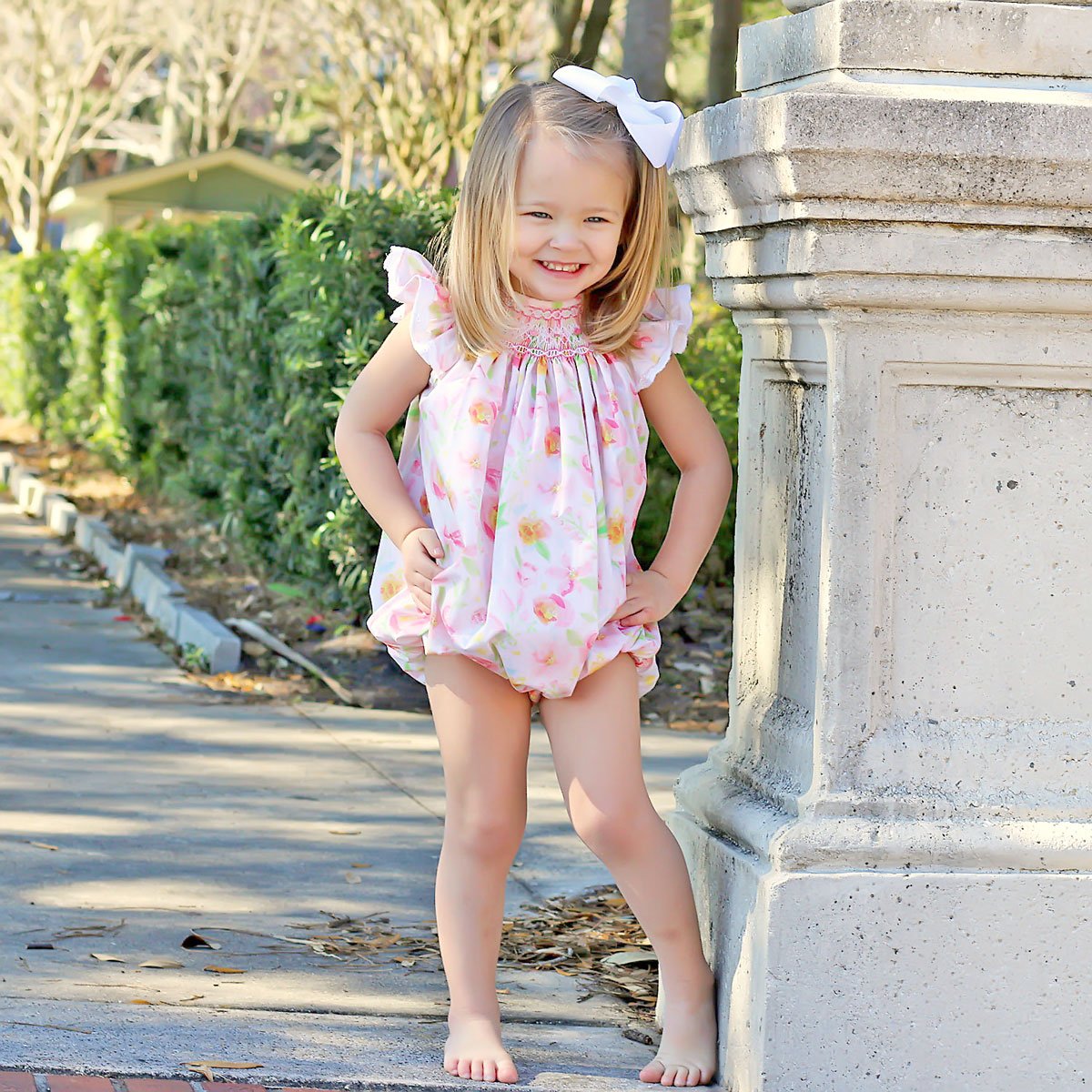 Pretty Peony Smocked Geometric Bubble – Classic Whimsy