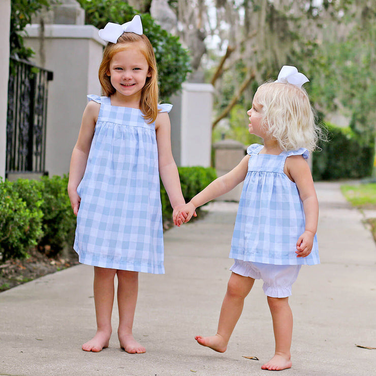 Lily Green & Blue Check Bloomer Set
