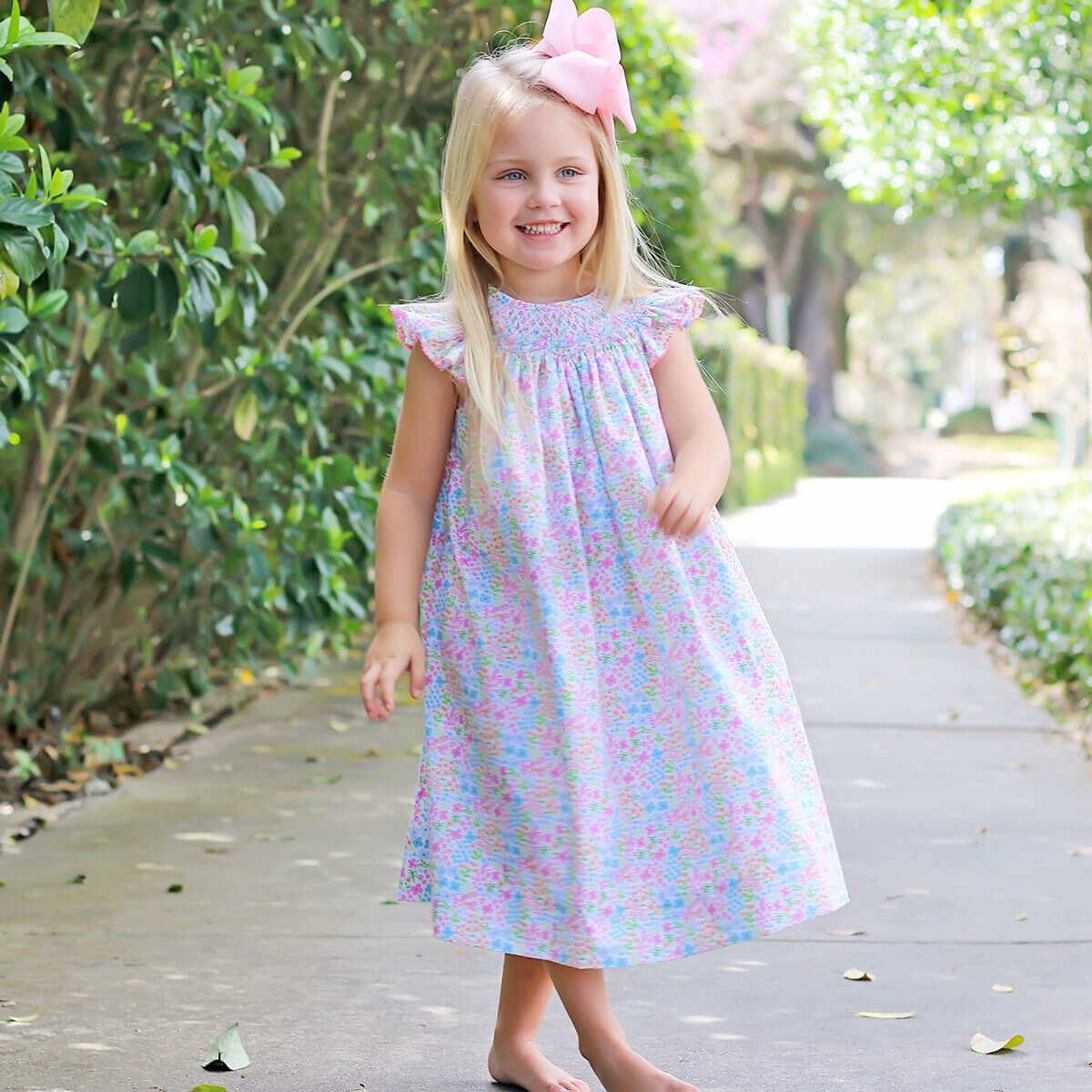 white christmas dresses Spring Garden Smocked Dress