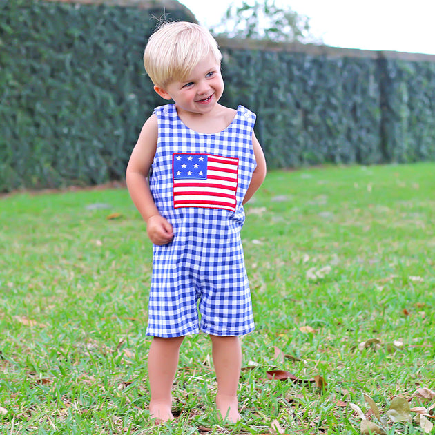 Royal Gingham Flag Jon Jon – Classic Whimsy