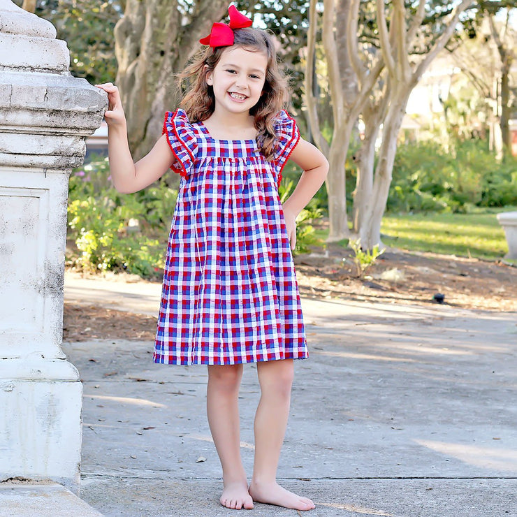 Red and Blue Plaid Poppy Dress