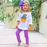 Pumpkin Witch Pink and Purple Milly Legging Set