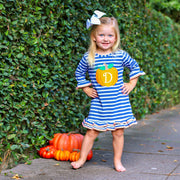 Pumpkin Royal Stripe Milly Dress