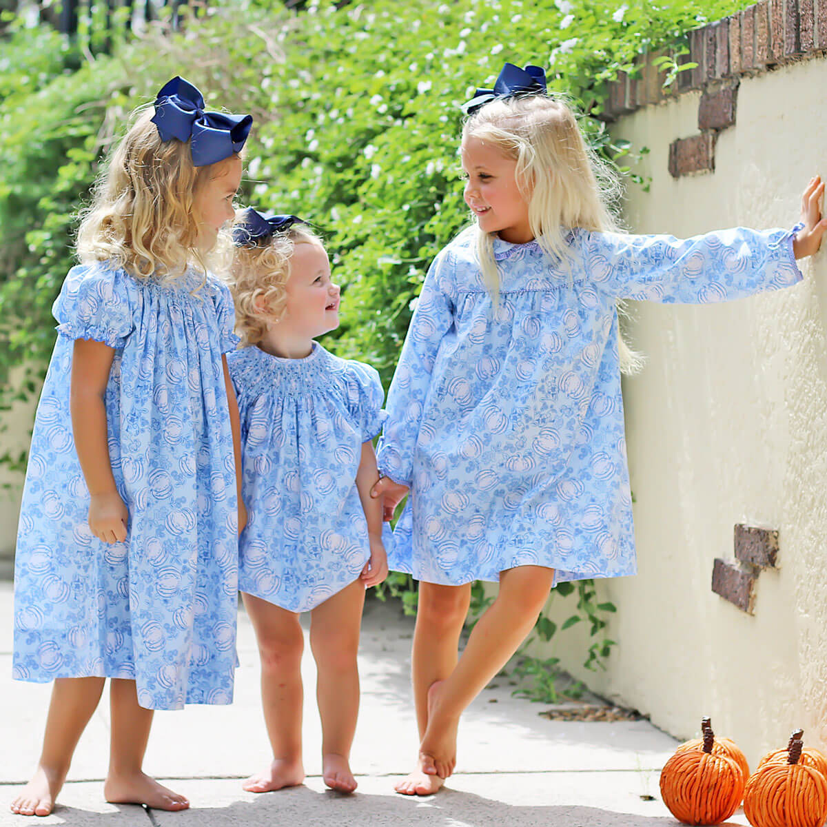 Pumpkin Toile Smocked Bubble – Classic Whimsy