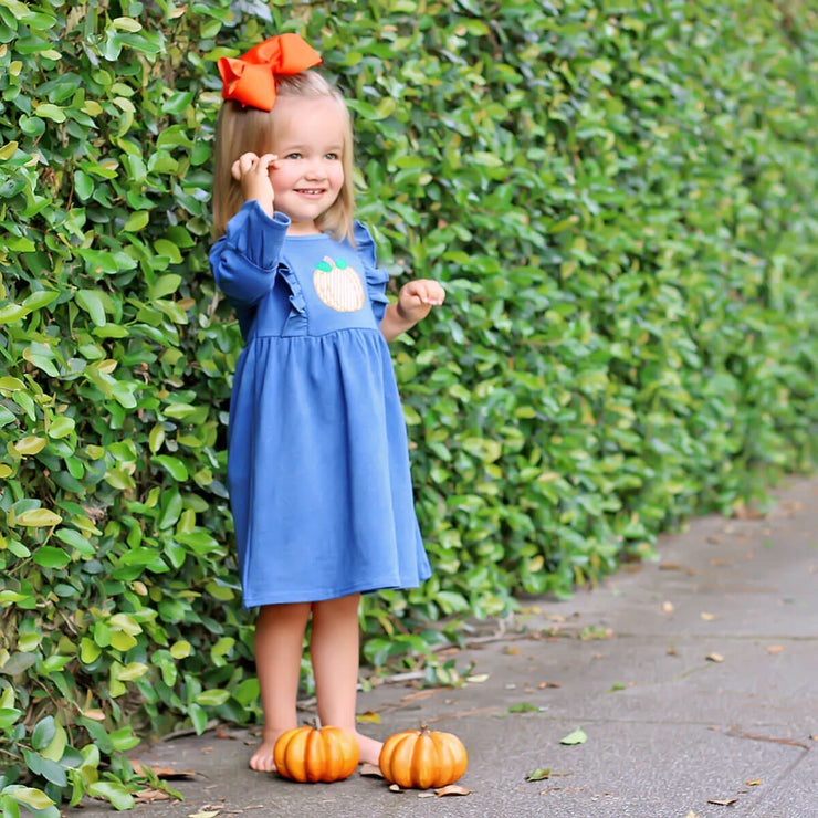 Pumpkin Chambray Olivia Dress