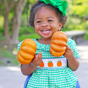 Pumpkin Smocked Green Beverly Bubble