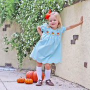 Light Blue Pumpkin Scallop Dress