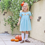 Light Blue Pumpkin Scallop Dress