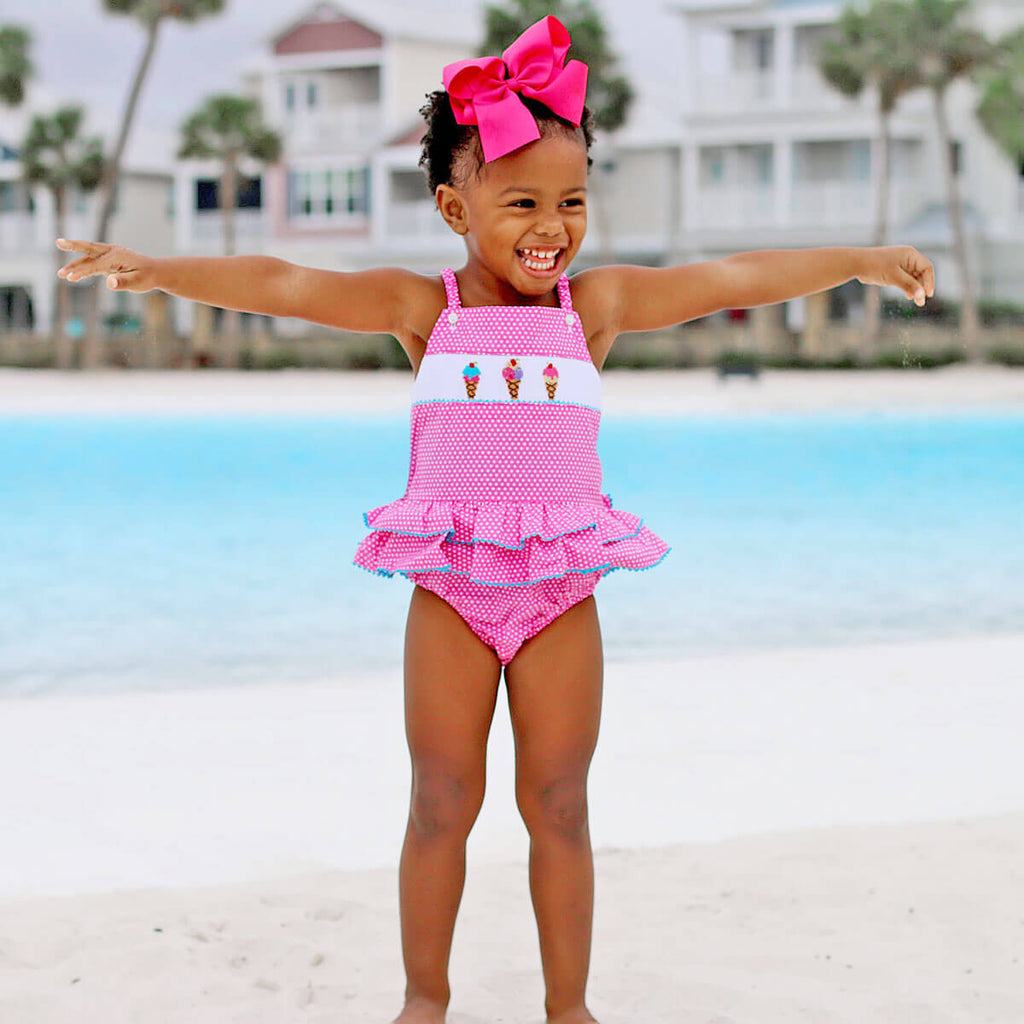 Smocked on sale swimsuit baby