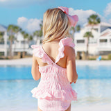Pink Stripe Seersucker Swimsuit