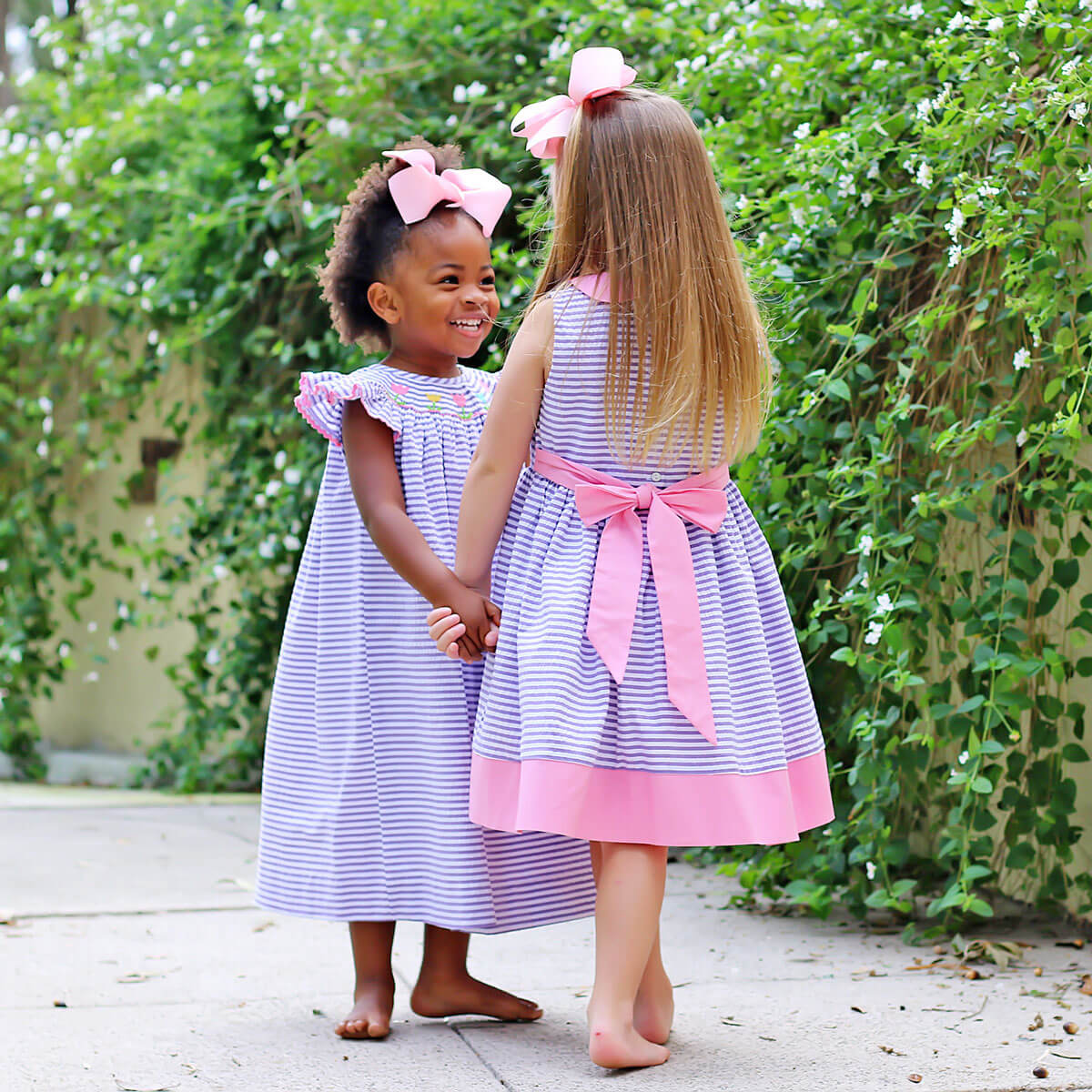 Blooming Tulips Purple Smocked Dress