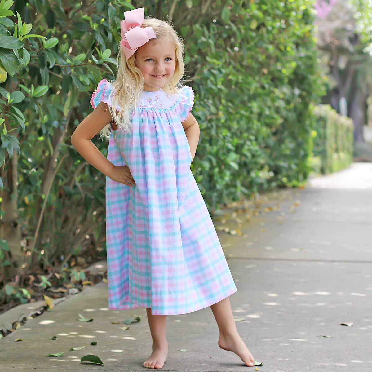 Aqua smocked dress best sale