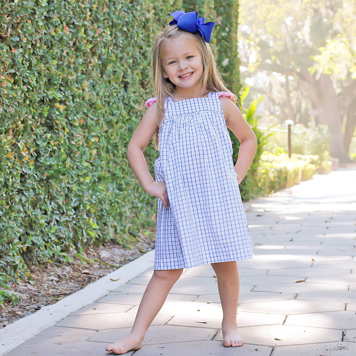 Blue Windowpane Amy Dress – Classic Whimsy