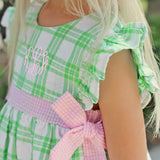 Lime Green Plaid Avery Dress