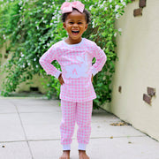 Bunny Hop Pink Check Pajamas