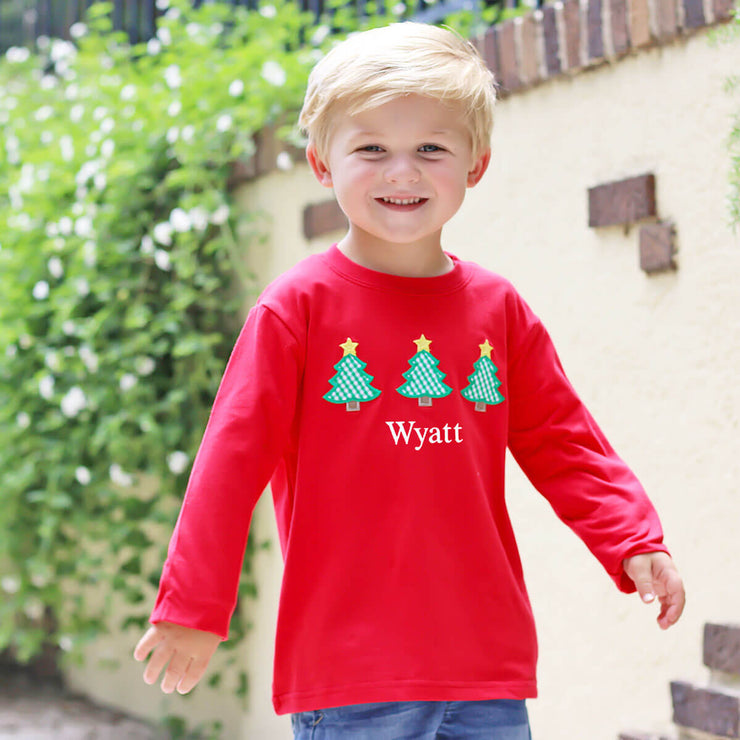 Christmas Tree Red Long Sleeve Shirt