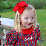 Red Plaid Ruffle Collar Dress