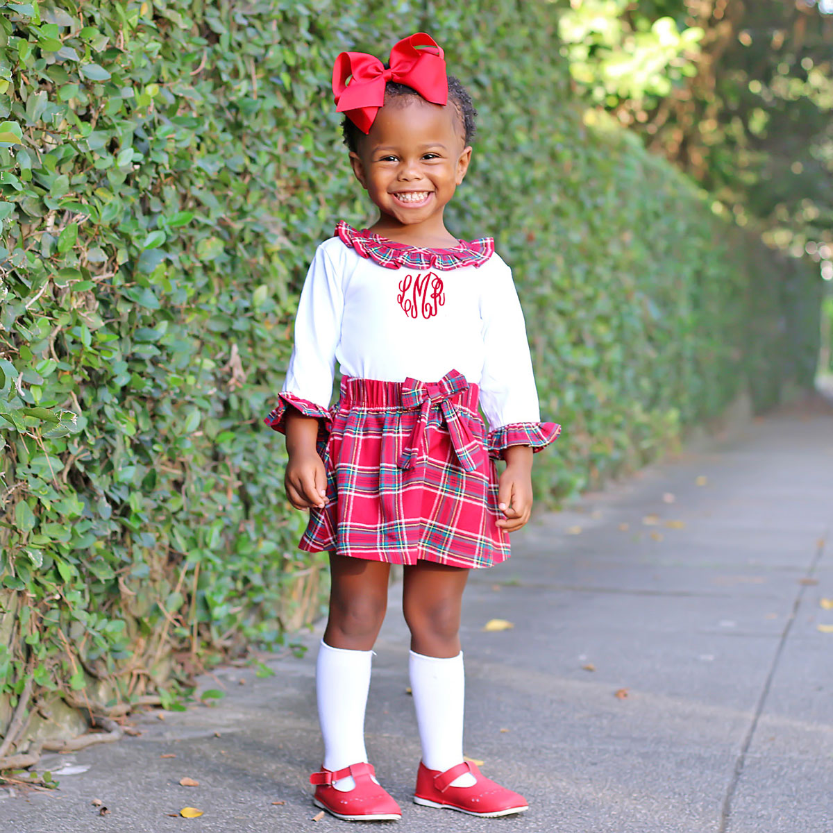 Christmas plaid skirt hotsell