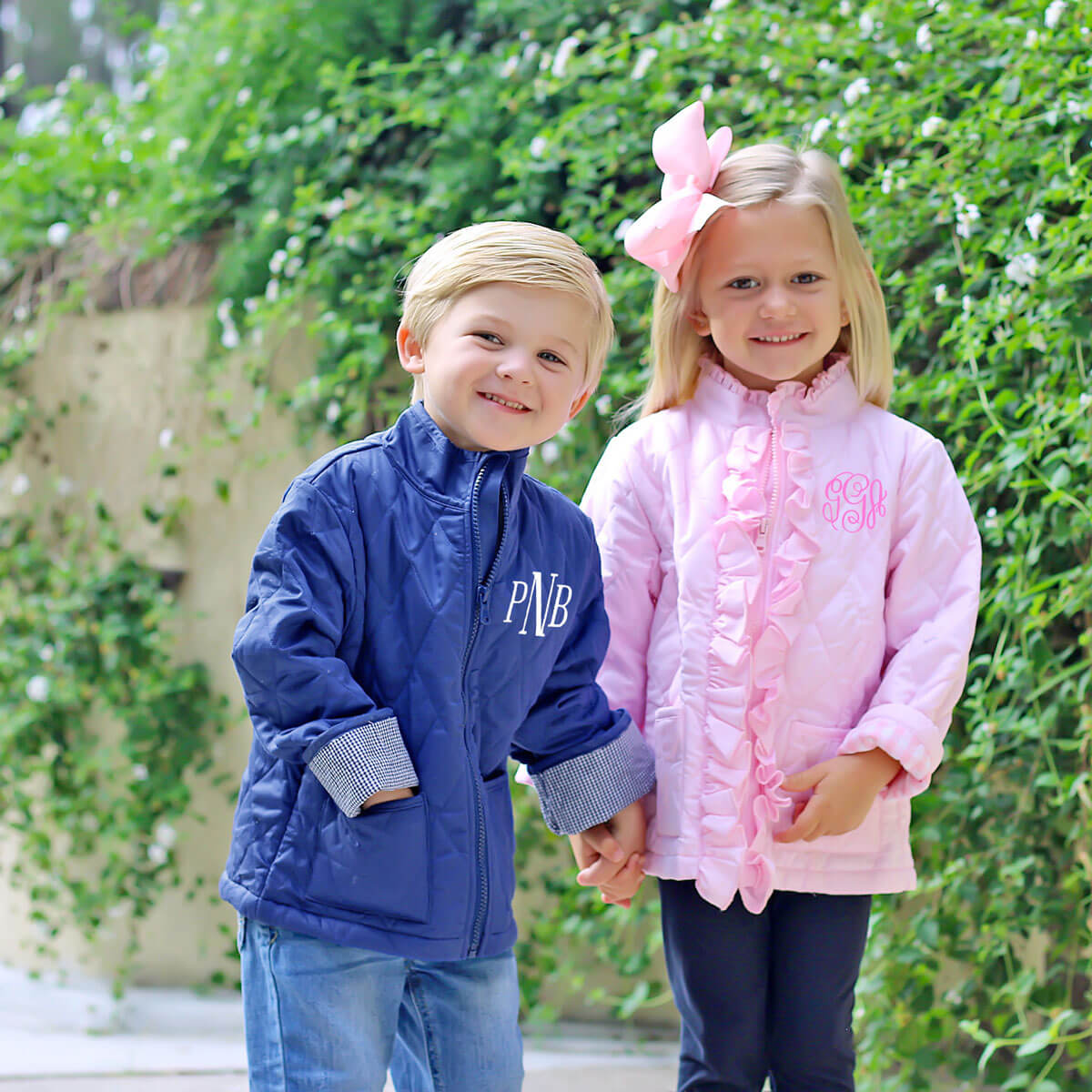 Pink Quilted Ruffle Coat