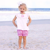 White and Pink Gingham Bloomer Set