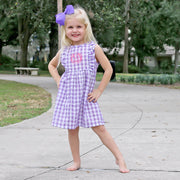 Purple Check Seersucker Kate Dress
