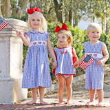 Flag Smocked Americana Plaid Dress