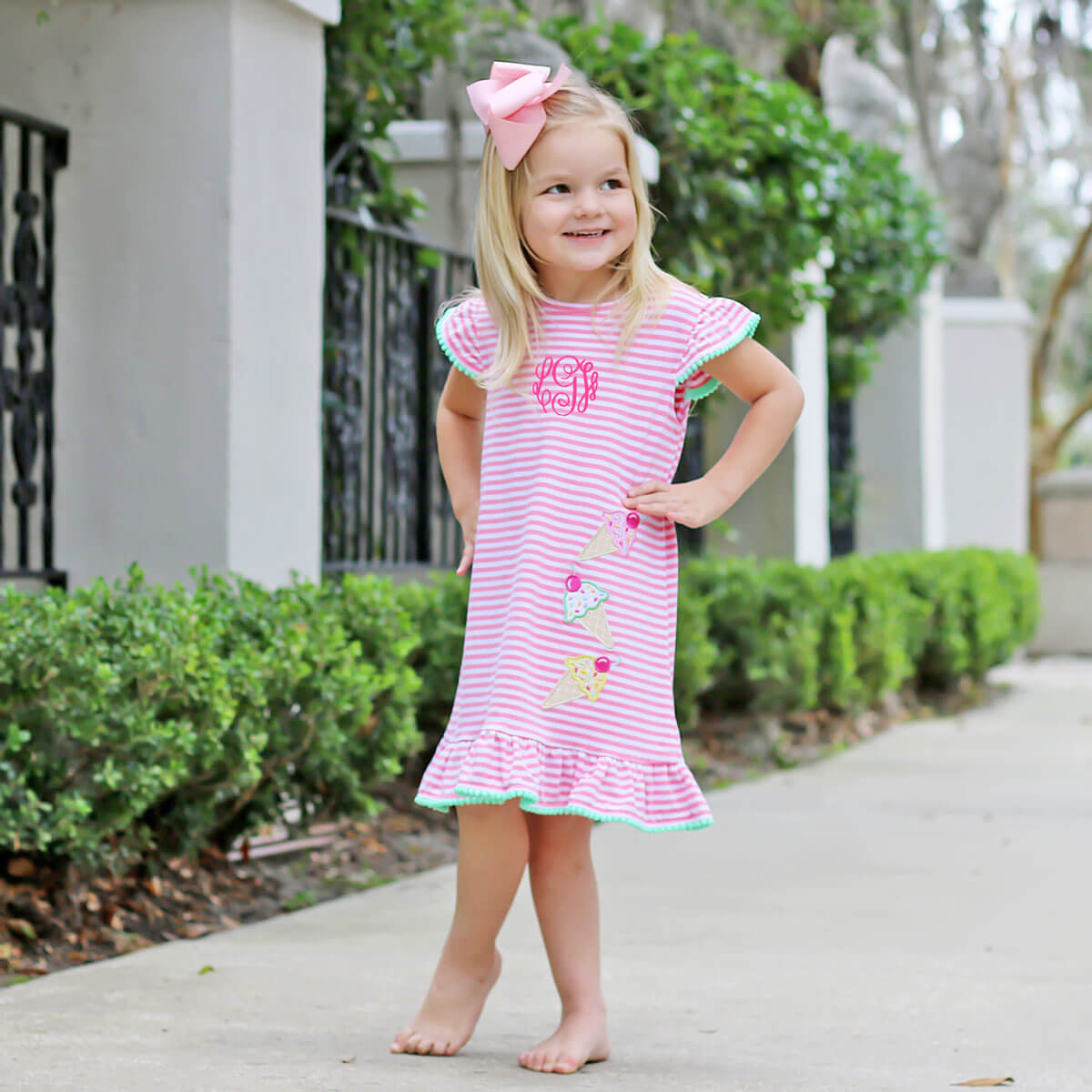 Ice Cream Cone Pink Stripe Milly Dress