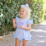 Pastel Blue Gingham Ruffle Kate Bubble