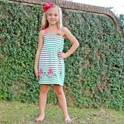 Green Stripe Watermelon Mia Dress