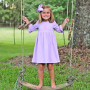 Sophia Purple Knit Ruffle Dress