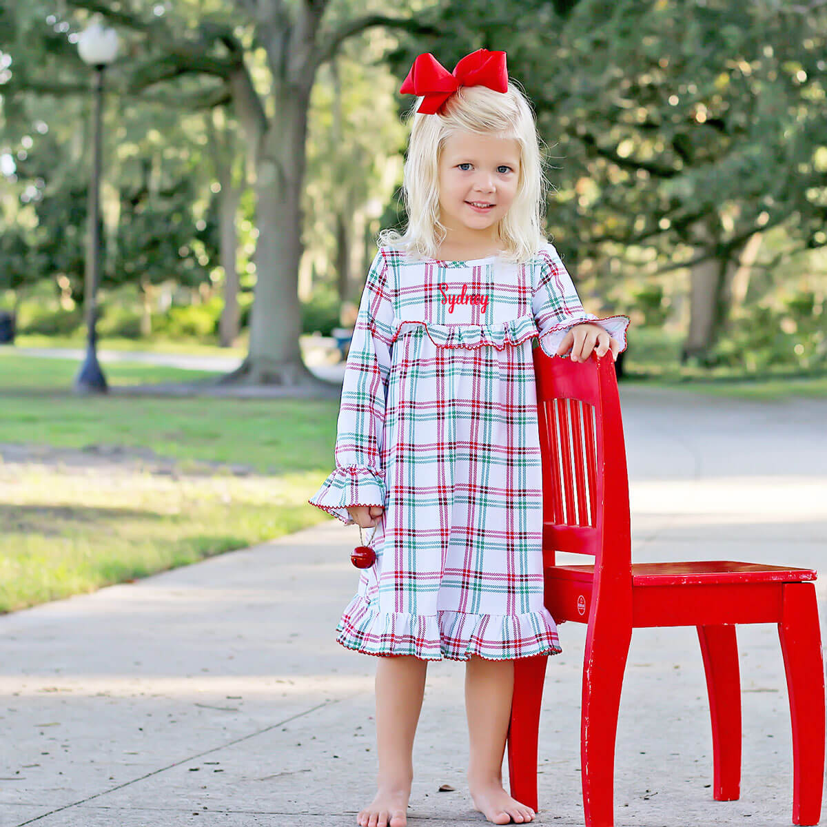 little girl.gr Winter Wonderland Plaid Play Dress – Classic Whimsy