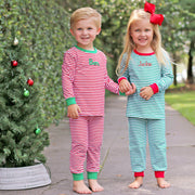 Green Candy Cane Stripe Pajamas