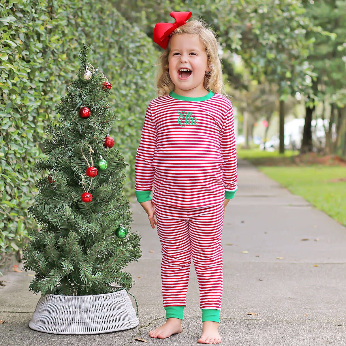 Red Candy Cane Stripe Pajamas