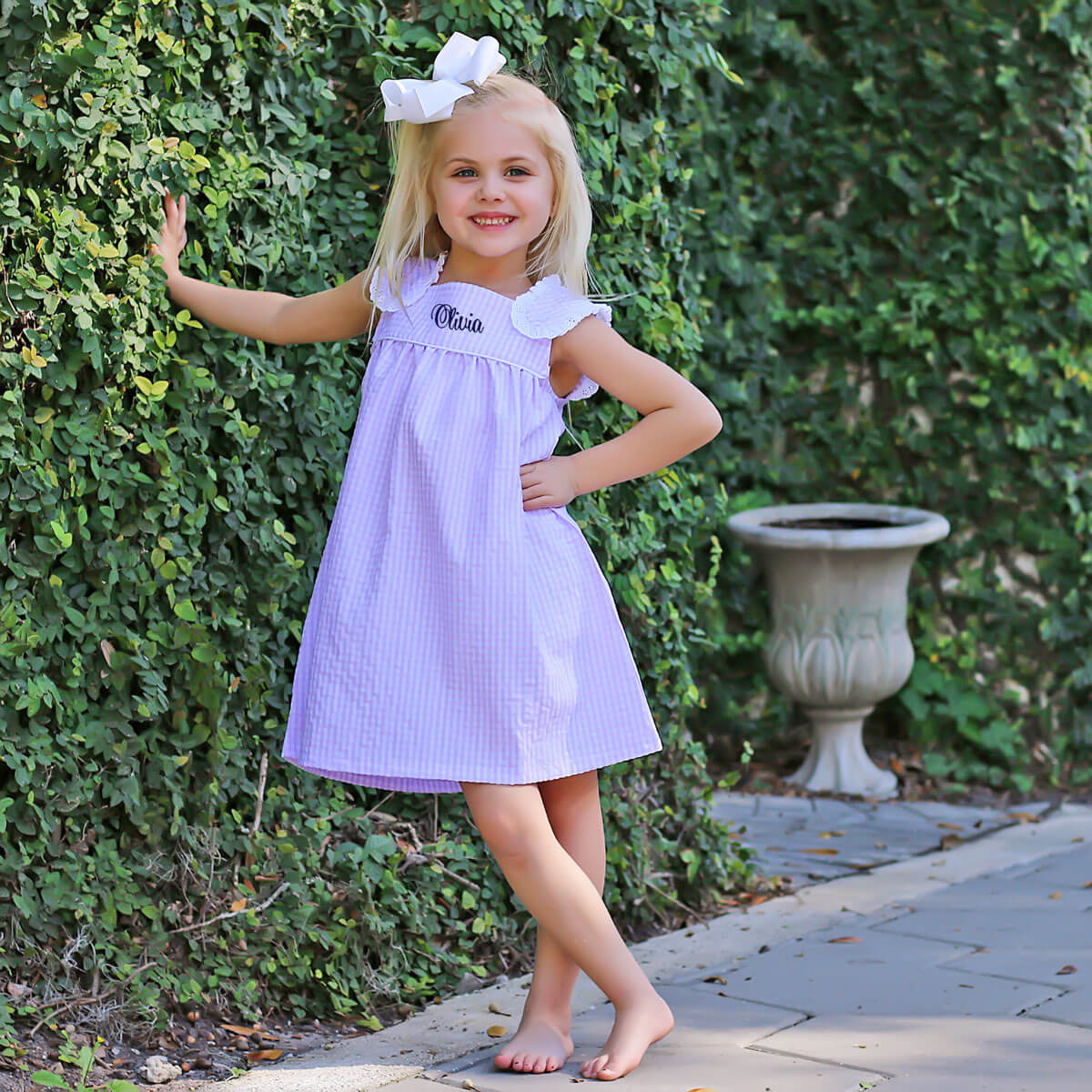 Purple Gingham Lulu Dress Classic Whimsy