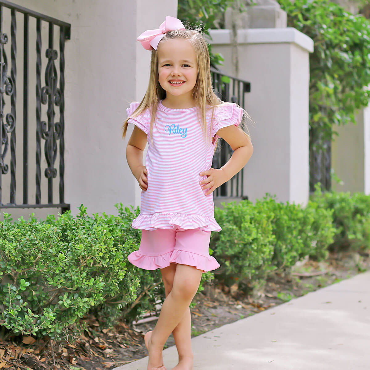 Pink Stripe Knit Short Set – Classic Whimsy