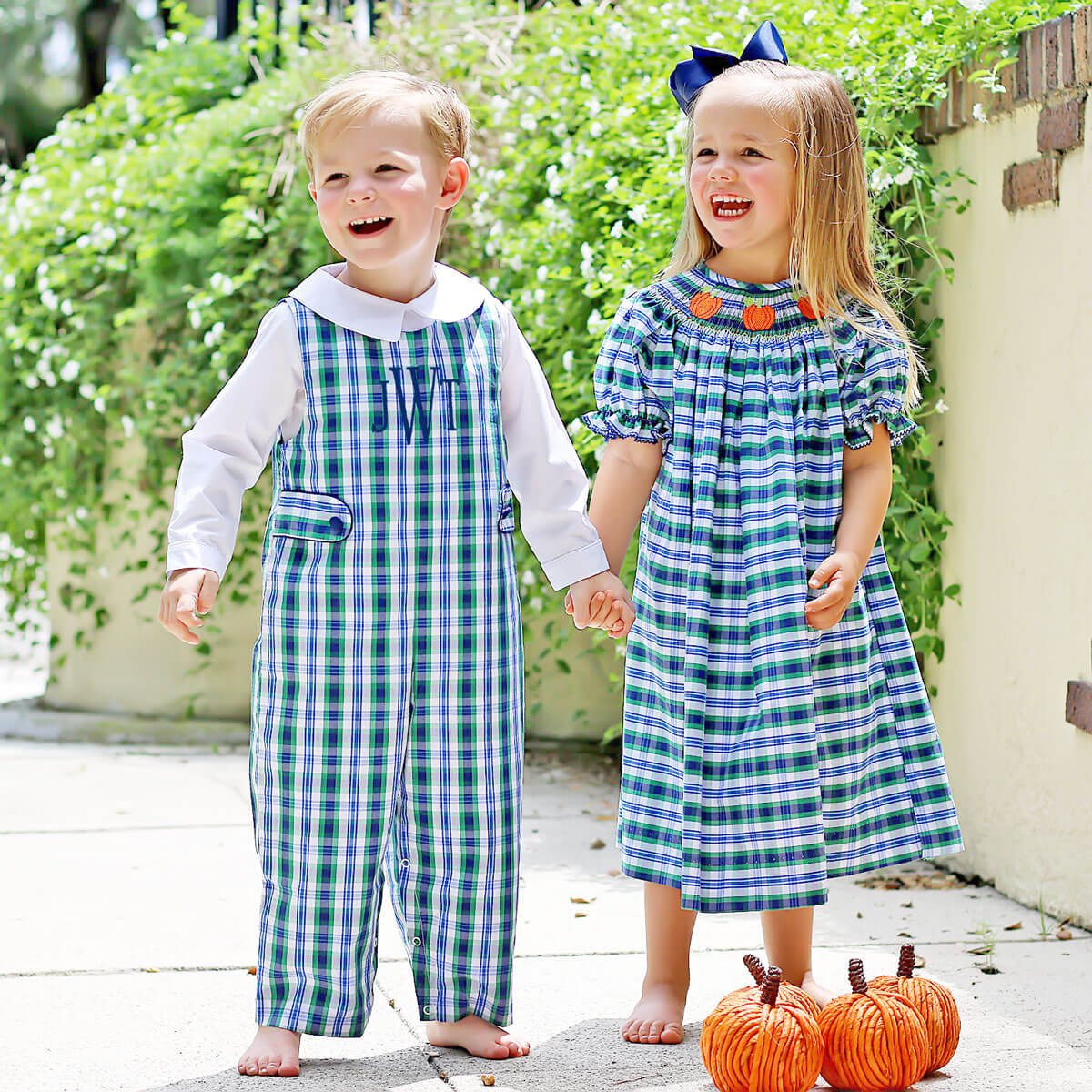 Navy and Green Fall Plaid Longall