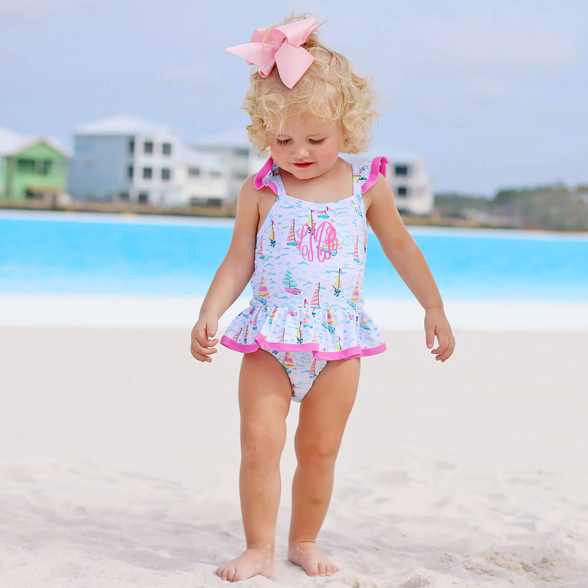 Kauai Sailboat Girls Swimsuit – Classic Whimsy