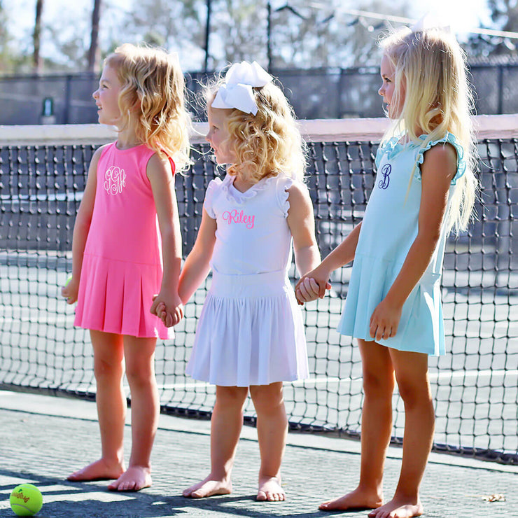 Light Blue Ruffle Tennis Dress