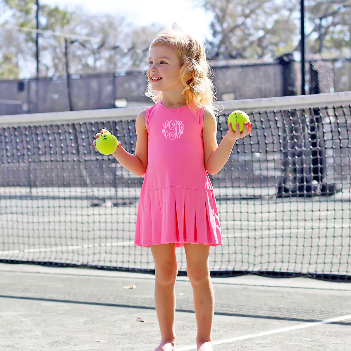 Hot Pink Girl's Tennis Dress – Classic Whimsy - Main Image