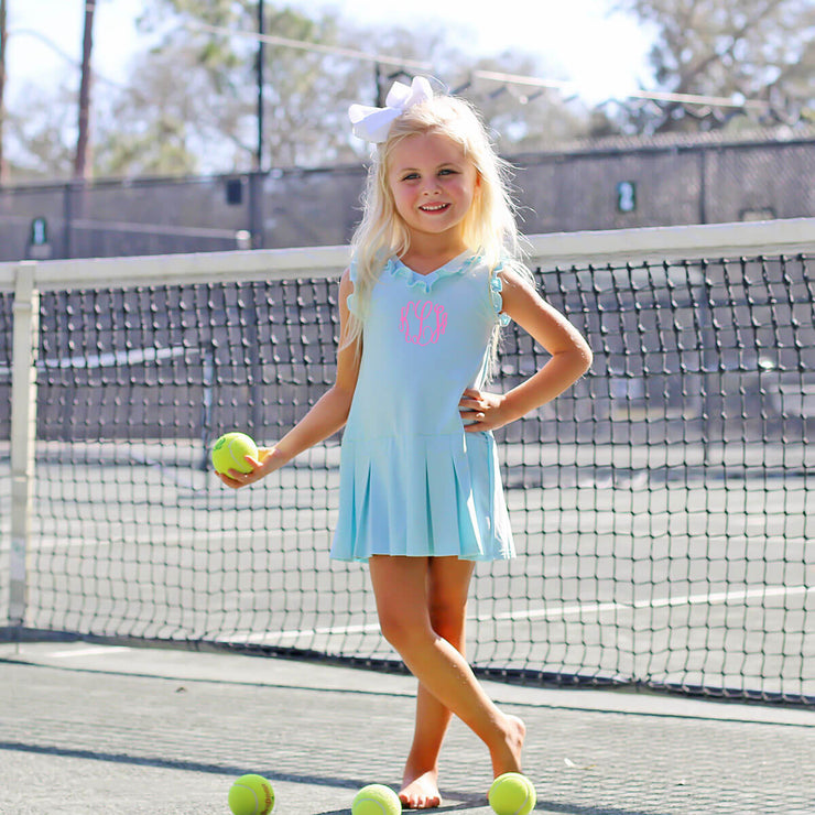 Light Blue Ruffle Tennis Dress