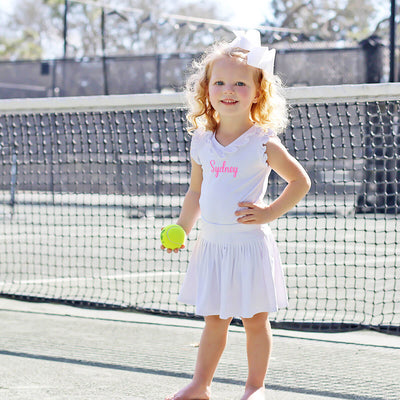 White Ruffle Tennis Skirt Set