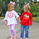 Pink Gingham Heart Applique Milly Tunic Legging Set
