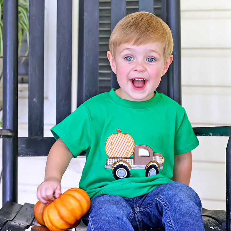 Pumpkin Truck Green Shirt
