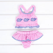 Three Whale Pink Gingham Two Piece