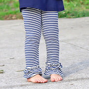 Navy Stripe Knit Leggings