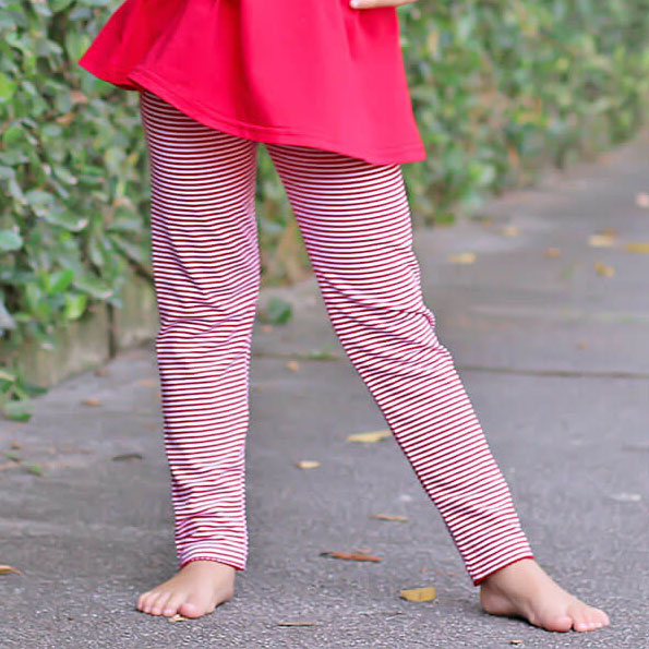 Red Stripe Leggings – Classic Whimsy